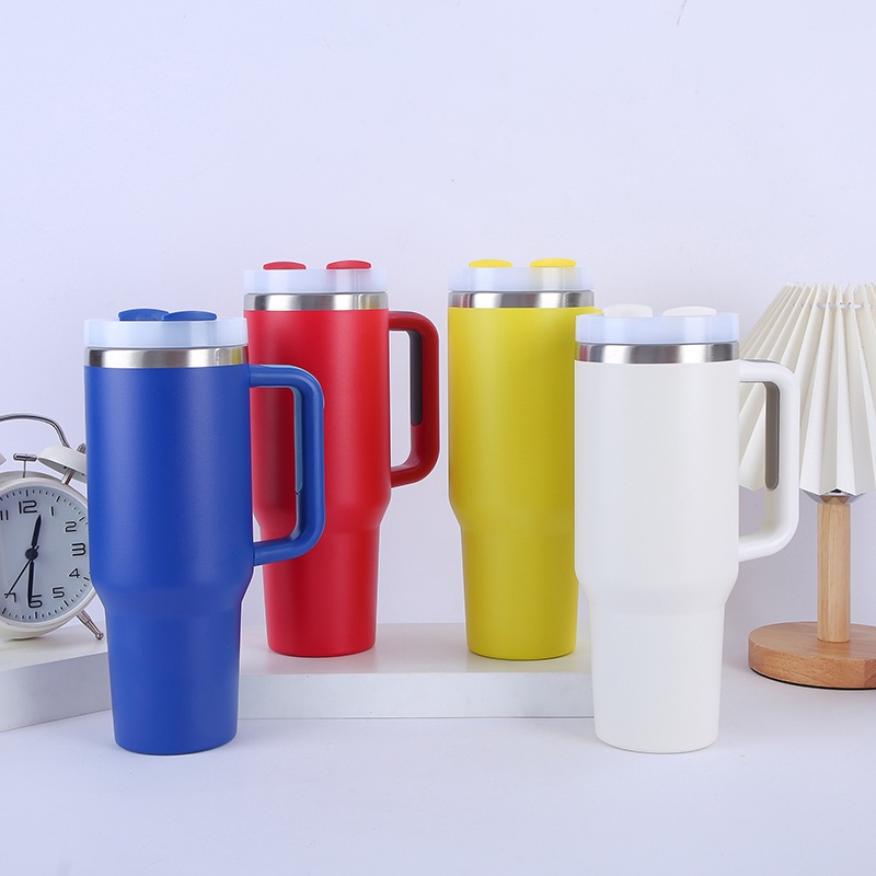 30 OZ 900 ML double wall stainless steel insulated thermos mug with rubber handle